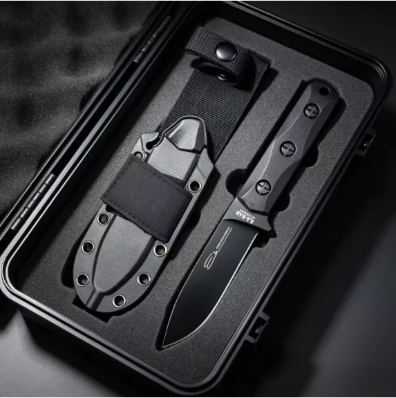 KA-BAR EK51 (Replica) Commando Fixed Blade Knife Black Clip Point NEW w/ Sheath