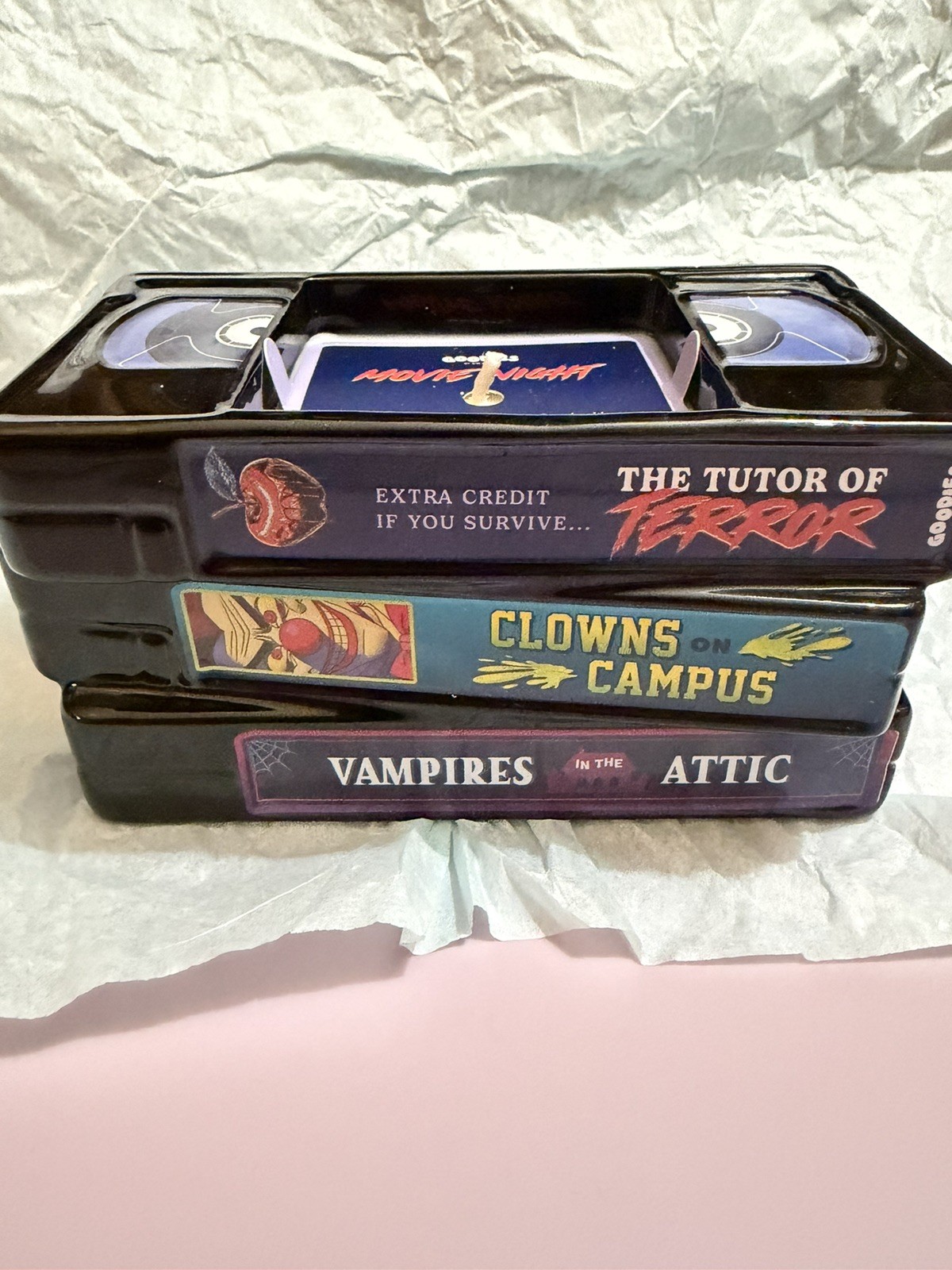 HALLOWEEN HORROR MOVIE NIGHT VHS VIDEO TAPE CANDLE TJ MAXX VIRAL 