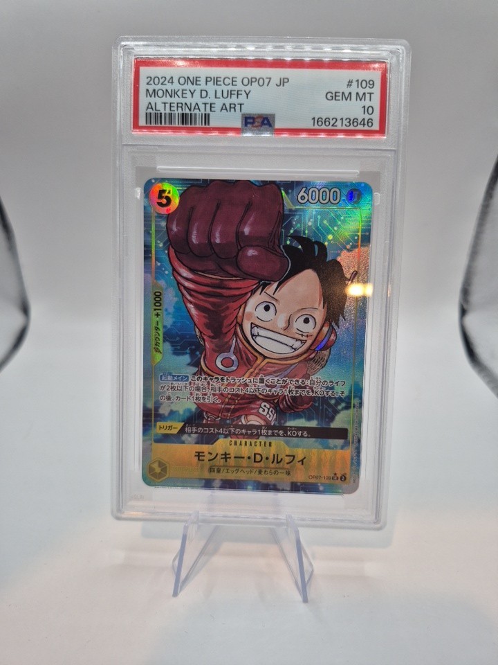 One Piece Card Game JPN OP07-109 Monkey D. Luffy Alternate Art PSA 9 MINT 