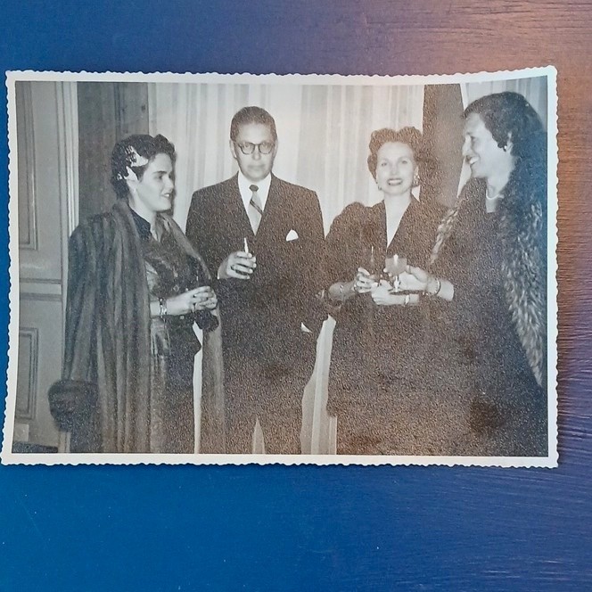 VTG 1950s Black & White Photograph on Paper Group of Men & Women at Social Event VTG 1950s Black & White Photograph on Paper Group of Men & Women at Social Event