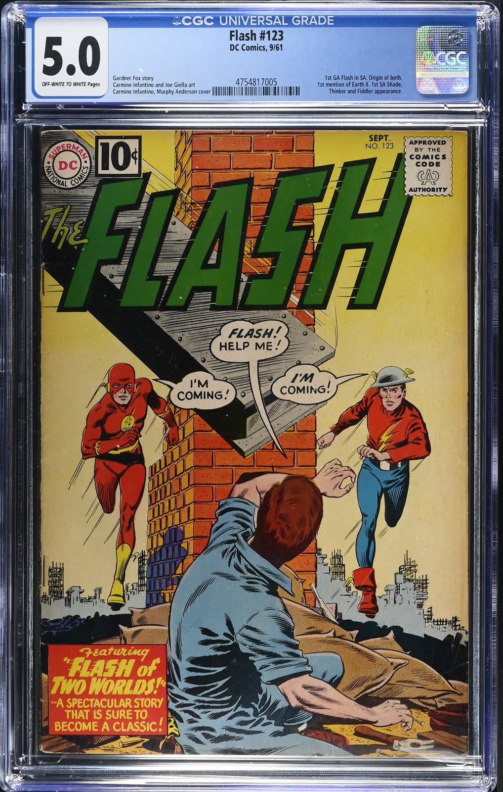 Flash #123 CGC 5.0 Off-White to White Pages