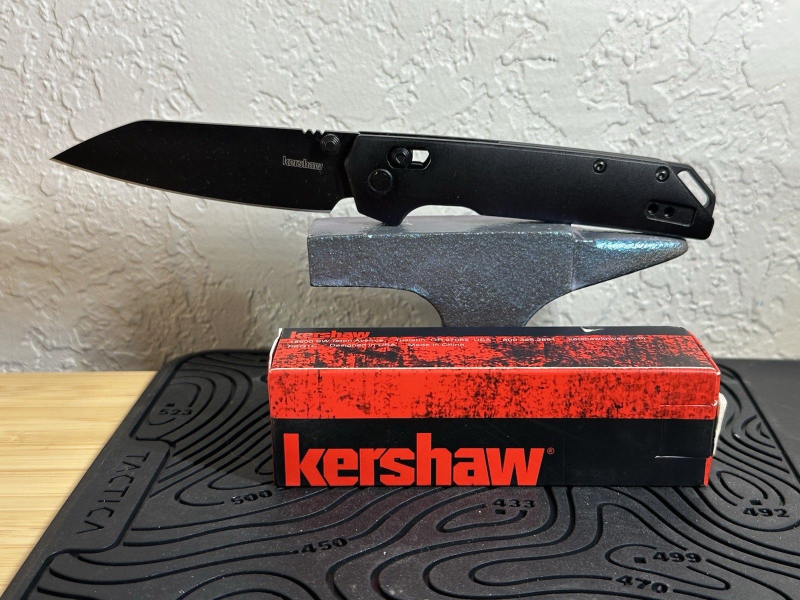 Kershaw Iridium 2038 Folding Pocketknife D2 Black G-10 Spear Point DuraLock RBLK