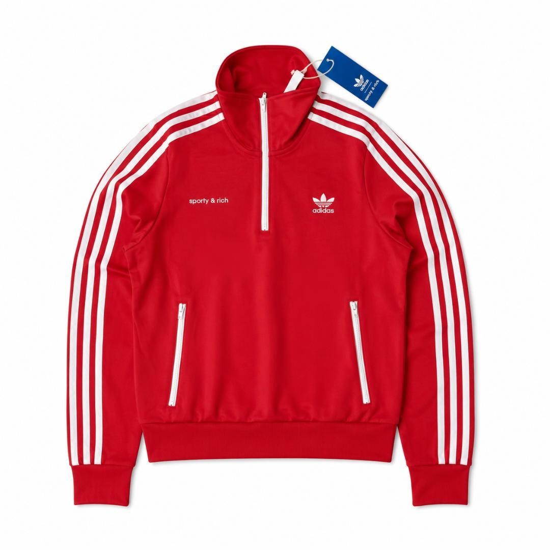 adidas x Sporty & Rich Track Top Red XS Retro Sports Jacket New