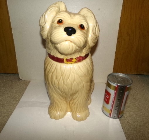 1950's METLOX POPPYTRAIL beige DOG ceramic cookie jar