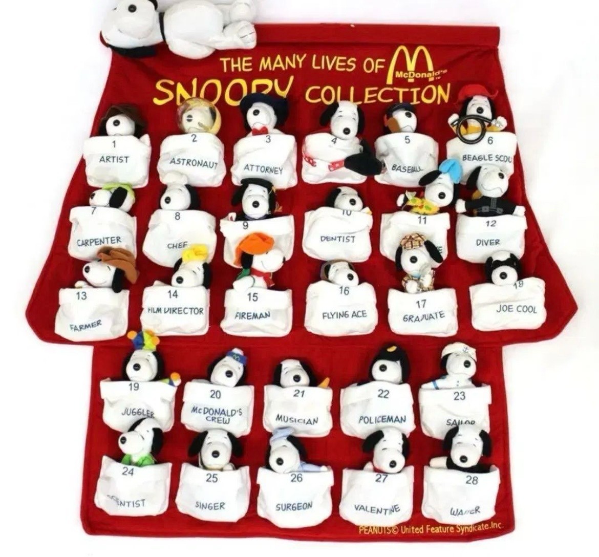 Snoopy Peanuts Tapestry Doll Complete Set Sealed McDonald's 2001 Japan Limited