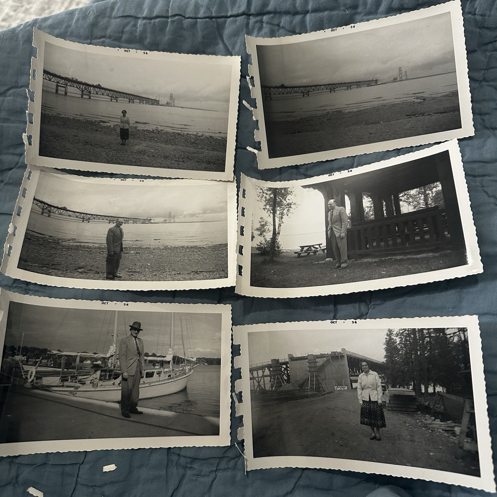 Vintage October 1956 Mackinaw Bridge Construction Snapshots Michigan History