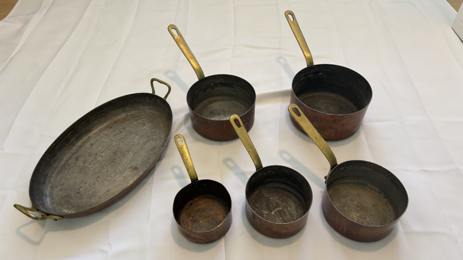 Vintage French Copper Cookware Set | Garanti Villedieu | 7-Piece Solid Copper & 