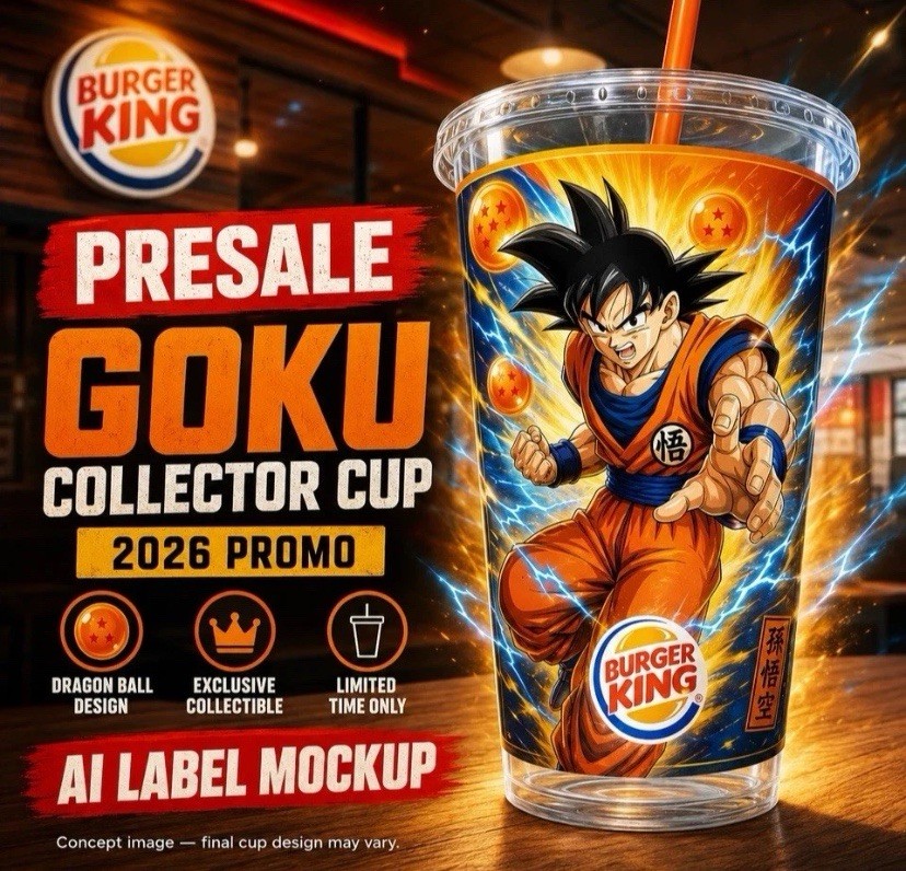 DRAGON BALL Z  SET Of 3 Burger King 20 Oz Plastic Cups 2026