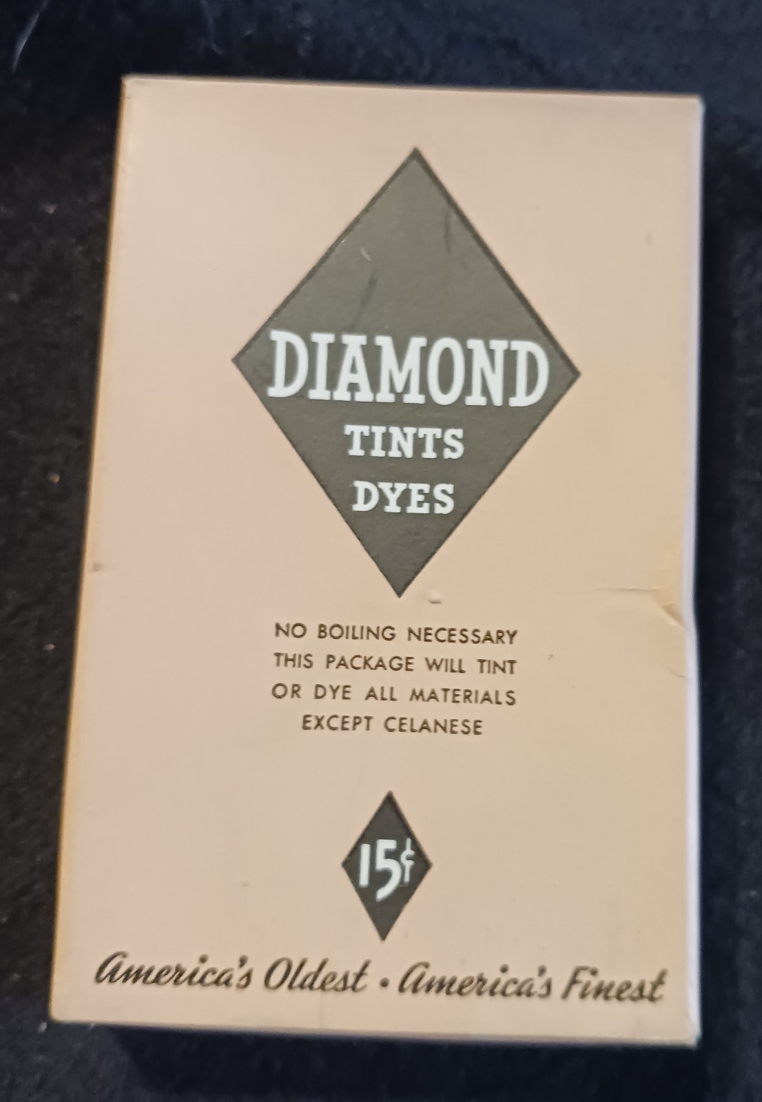 Vtg 1930s Diamond Tints & Dyes Apricot  Box Sealed Packet Crisp NOS