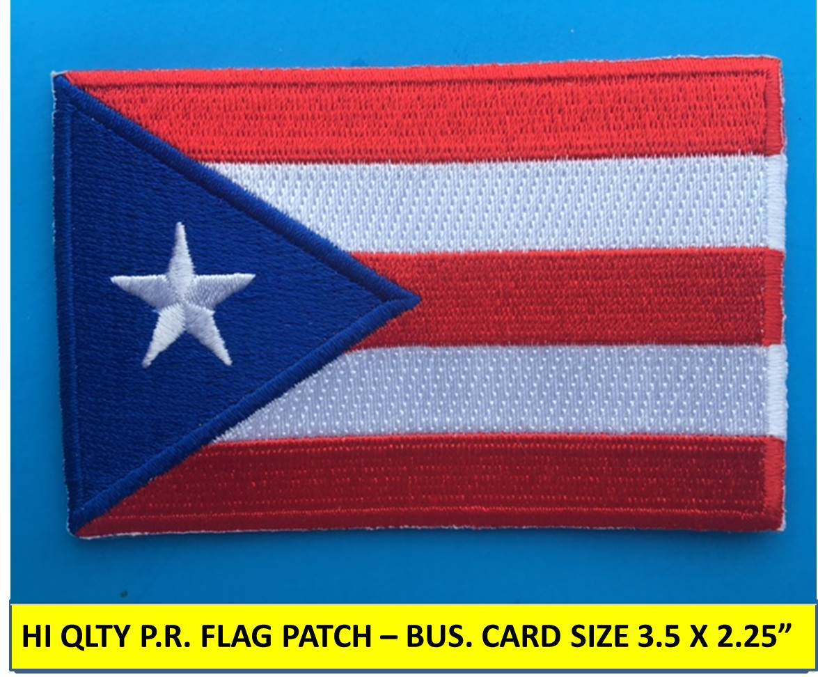 PUERTO RICO FLAG PATCH EMBROIDERED APPLIQUE IRON-ON SEW-ON (3 1/2\ PUERTO RICO FLAG PATCH EMBROIDERED APPLIQUE IRON-ON SEW-ON (3 1/2\