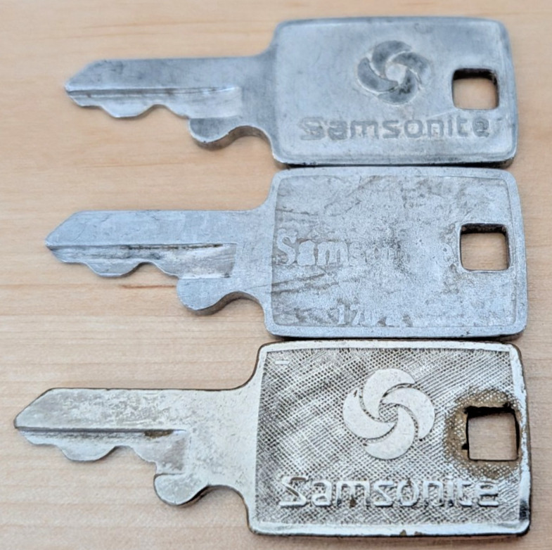 Vintage Samsonite 170S Luggage Key Set of 3 Matching Keys OEM Lot Vintage Samsonite 170S Luggage Key Set of 3 Matching Keys OEM Lot