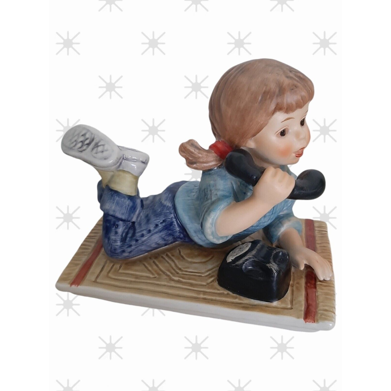 Vtg Goebel Todays Children figurine Girl on Telephone Phone 714 1981