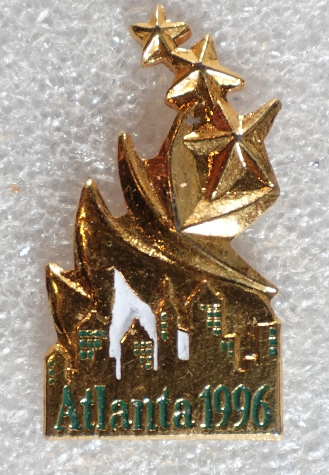 Atlanta 1996 Olympic Games Pin Lapel Skyline Stars Clutch-back 1990s