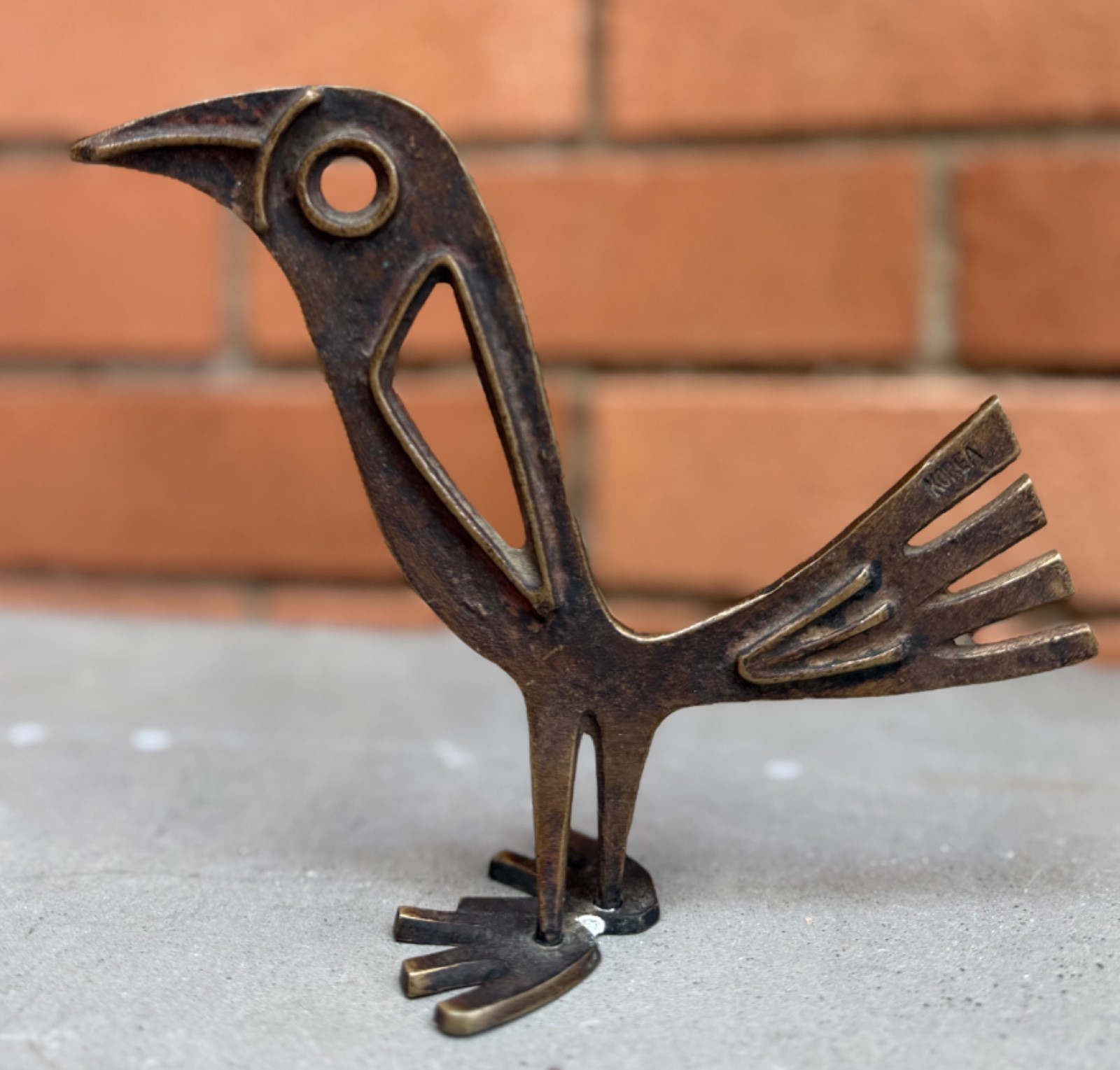 Vintage MCM Abstract Brass Bird Sculpture Figure Mid Century Modern Percz Janos?