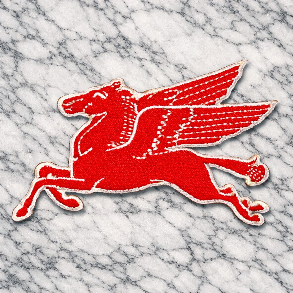 VINTAGE MOBIL GAS PEGASUS EMBROIDERED IRON ON PATCH 3.5\ VINTAGE MOBIL GAS PEGASUS EMBROIDERED IRON ON PATCH 3.5\
