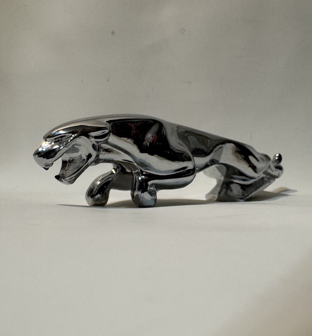 Vintage Genuine Jaguar Chrome Hood Ornament Leaper Mascot Art Deco Display