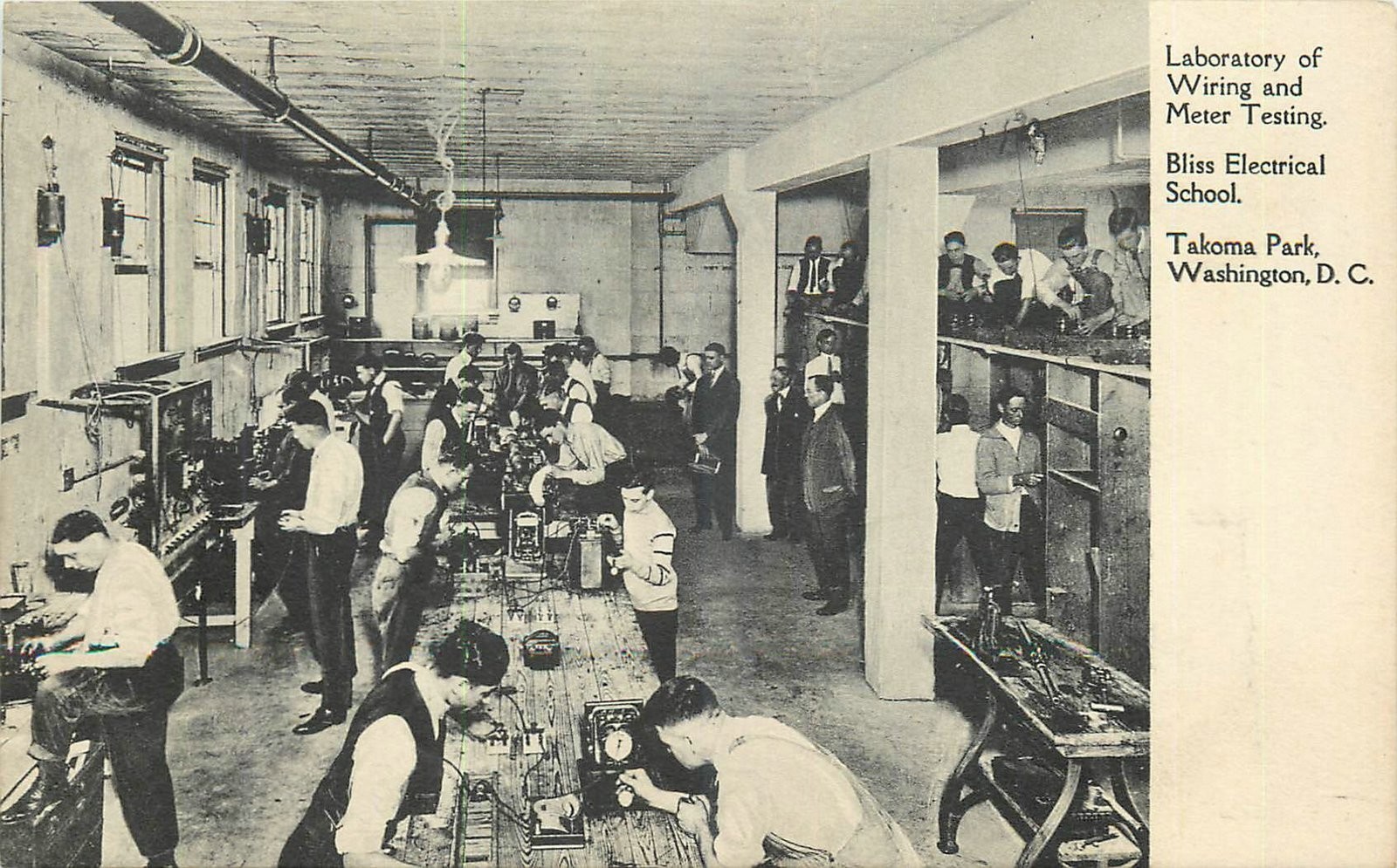 1920s Washington DC Bliss Electrical School Laboratory Bliss Postcard 26-2692