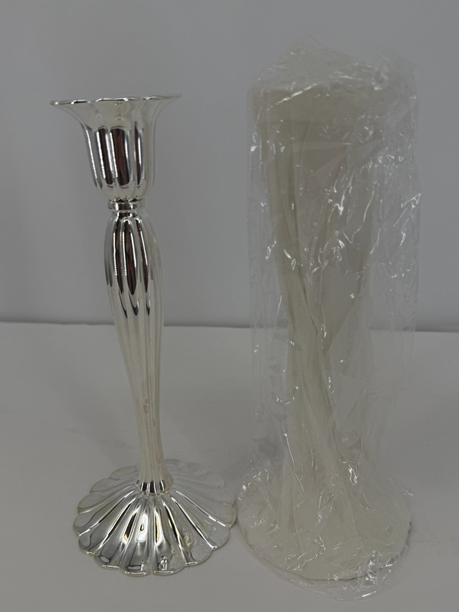 Vintage Godinger Silver Art Co Silver Plated Candlestick Holder Pair 10 Vintage Godinger Silver Art Co Silver Plated Candlestick Holder Pair 10
