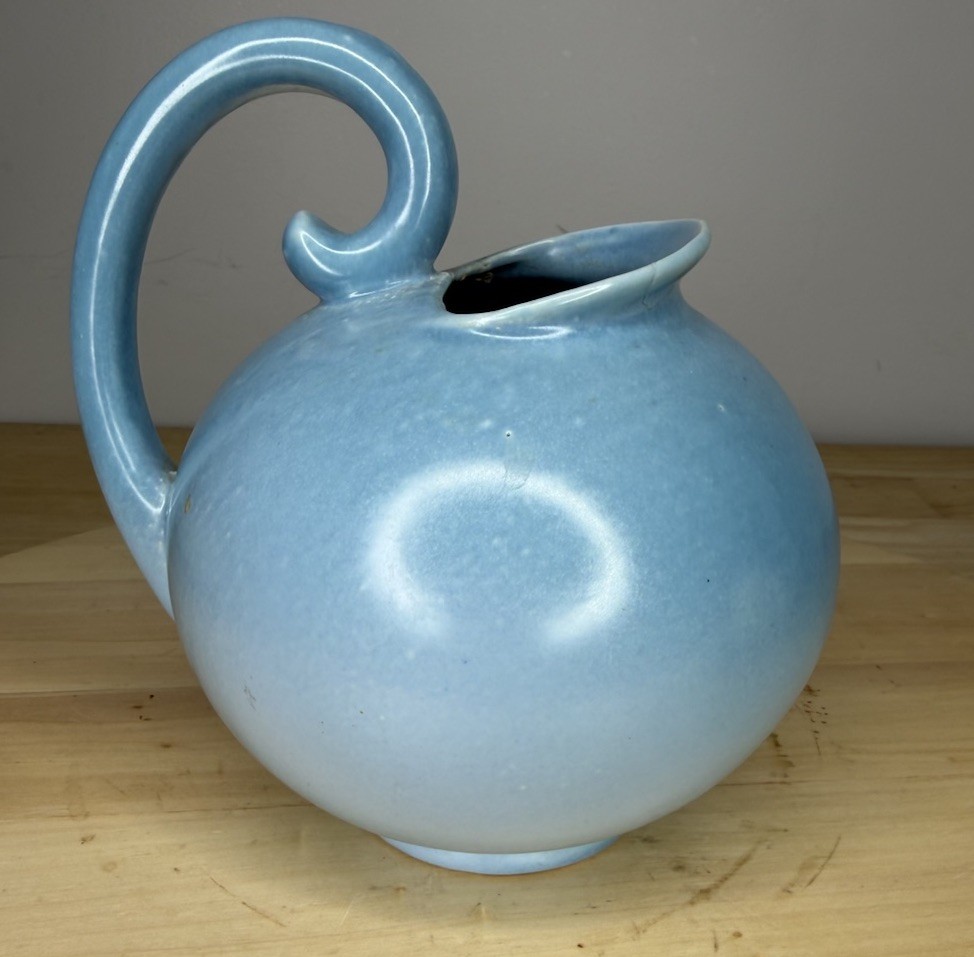 Vintage Stangl Pottery Miniature Ball Pitcher #3211 in Satin Blue. Vintage Stangl Pottery Miniature Ball Pitcher #3211 in Satin Blue.