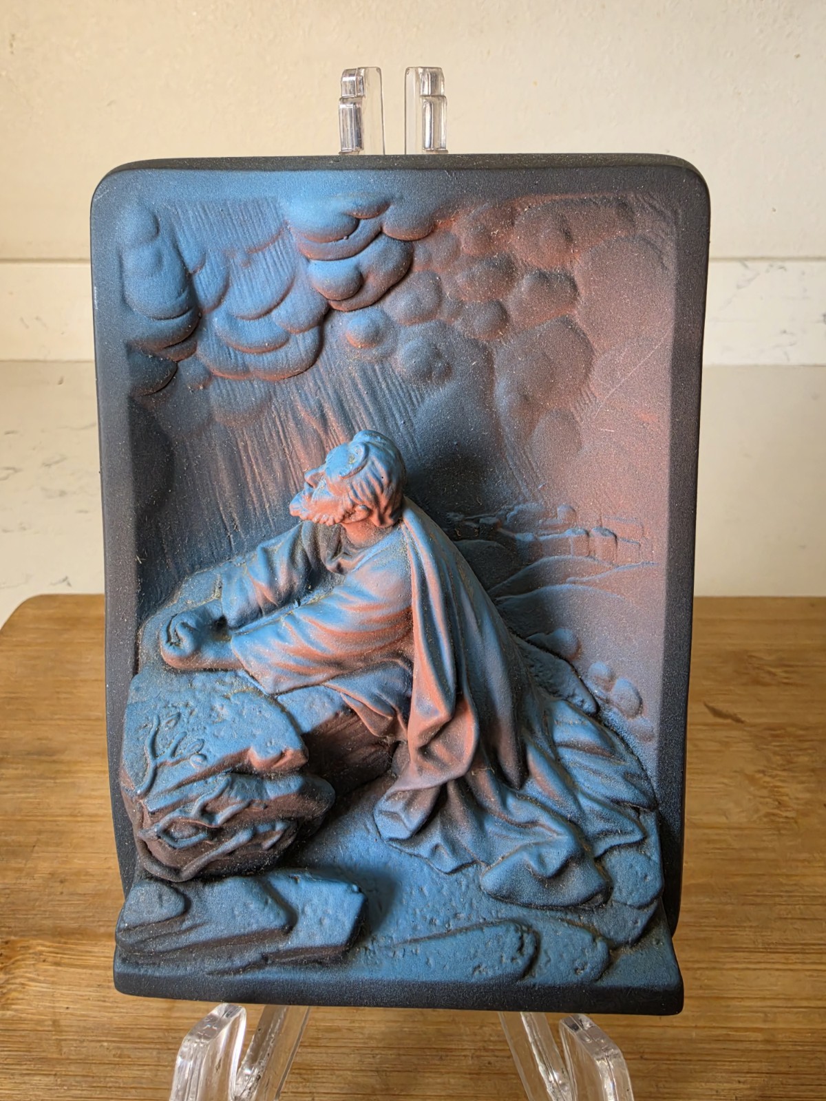 Rare VTG 1965 Creative Arts Plaster Gethsemane Wall Art Plaque Praying Jesus 3D Rare VTG 1965 Creative Arts Plaster Gethsemane Wall Art Plaque Praying Jesus 3D