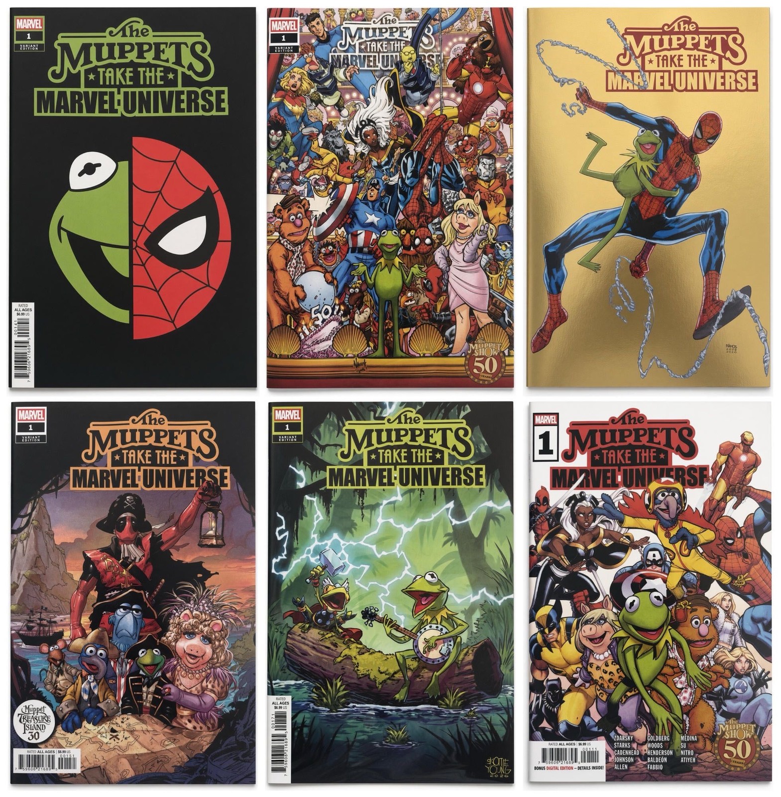 Muppets Take the Marvel Universe #1 Covers A-F 6-Cover Bundle NM Marvel Muppets Take the Marvel Universe #1 Covers A-F 6-Cover Bundle NM Marvel