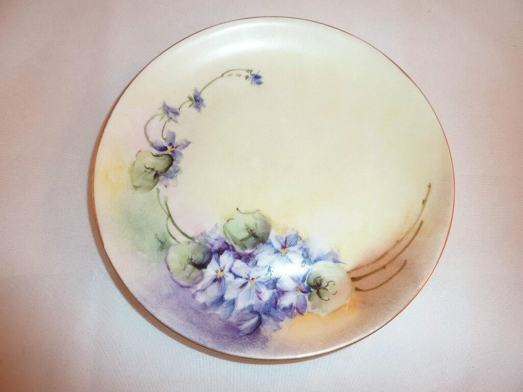 VINTAGE HAND PAINTED BAVARIA  PLATE 7 INCHES 