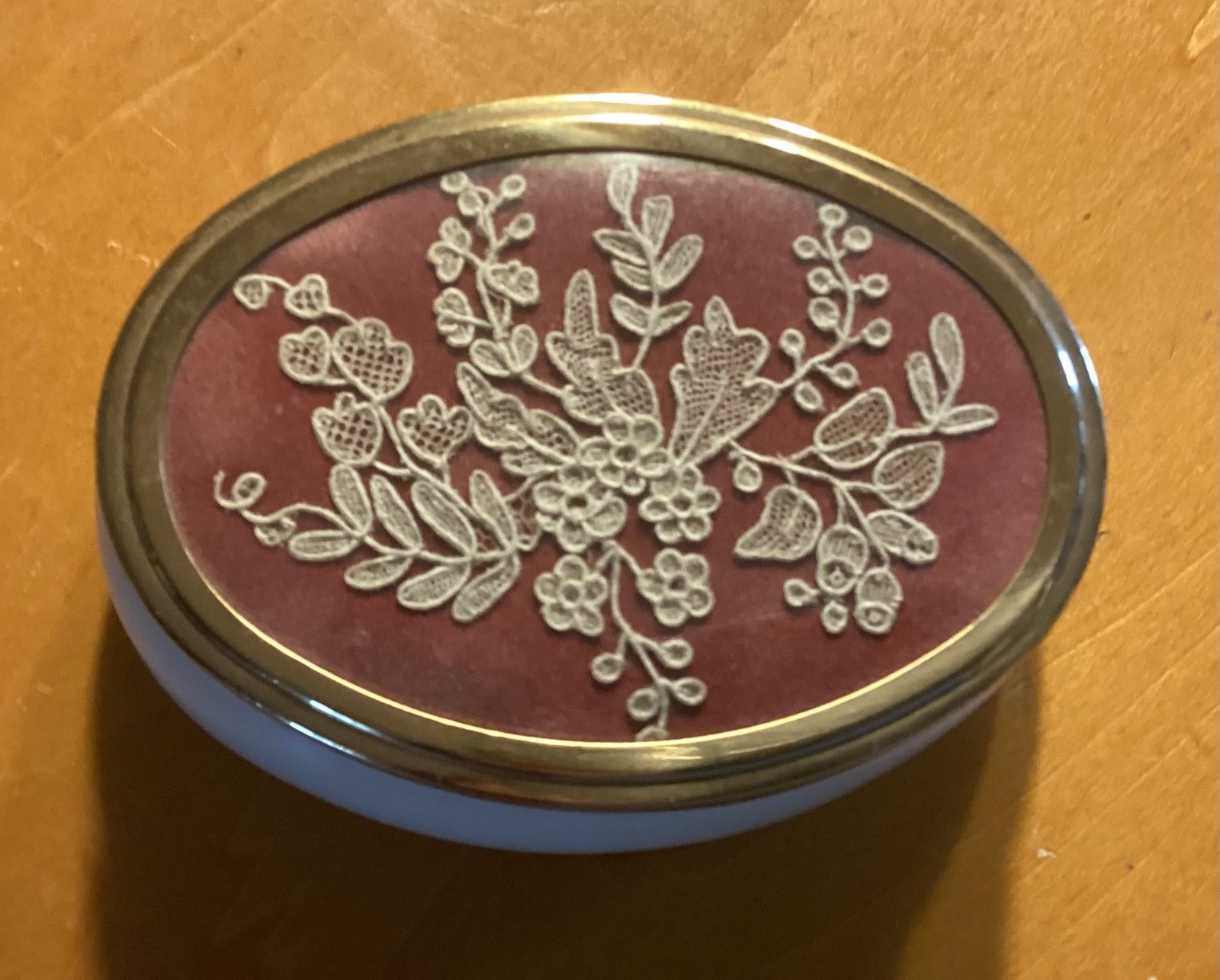 Antique 19th C. Belgian Point de Rose Lace Vanity Box – Authentic Handmade Antique 19th C. Belgian Point de Rose Lace Vanity Box – Authentic Handmade