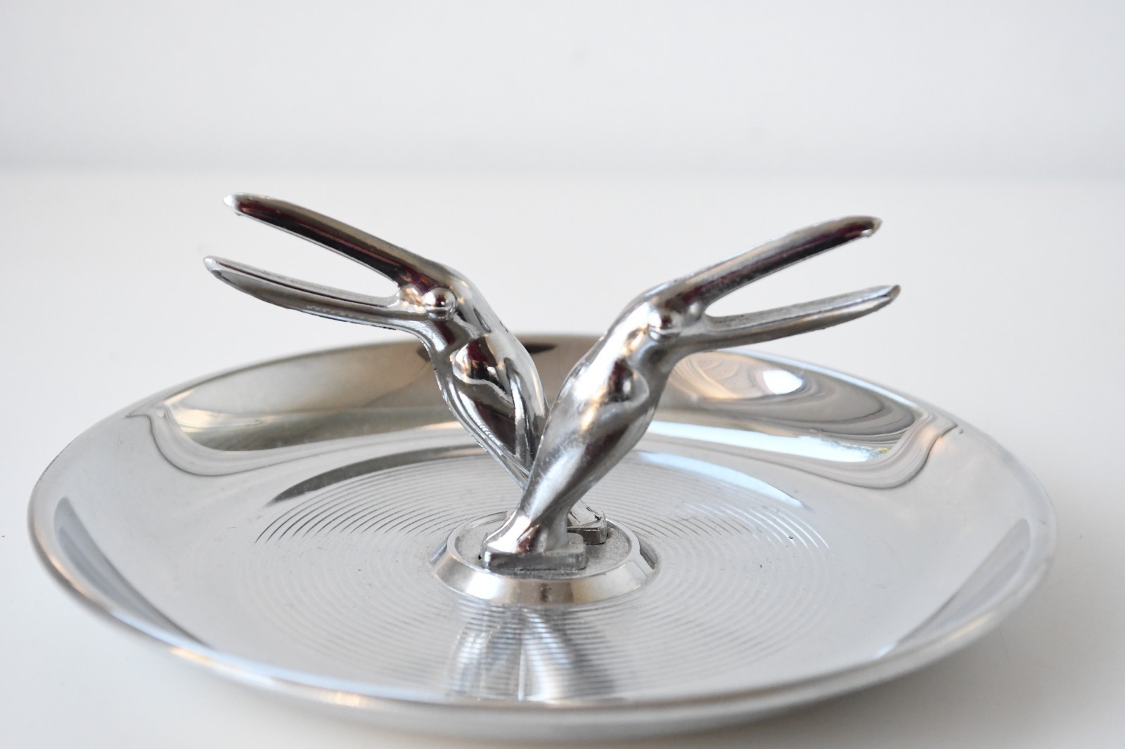 1950\'s Hamilton Chrome Toucan Birds Ashtray Mid Century Art Deco VGC