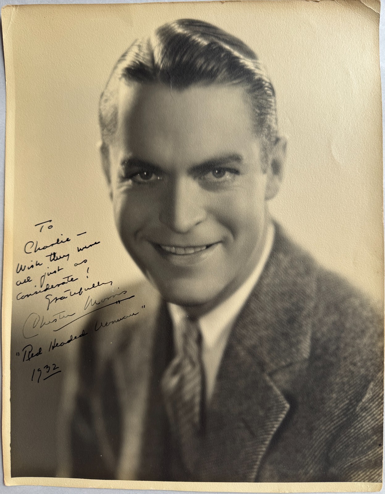 Chester Morris – Signed Vintage Original 1932 Photograph by Gene Kornman