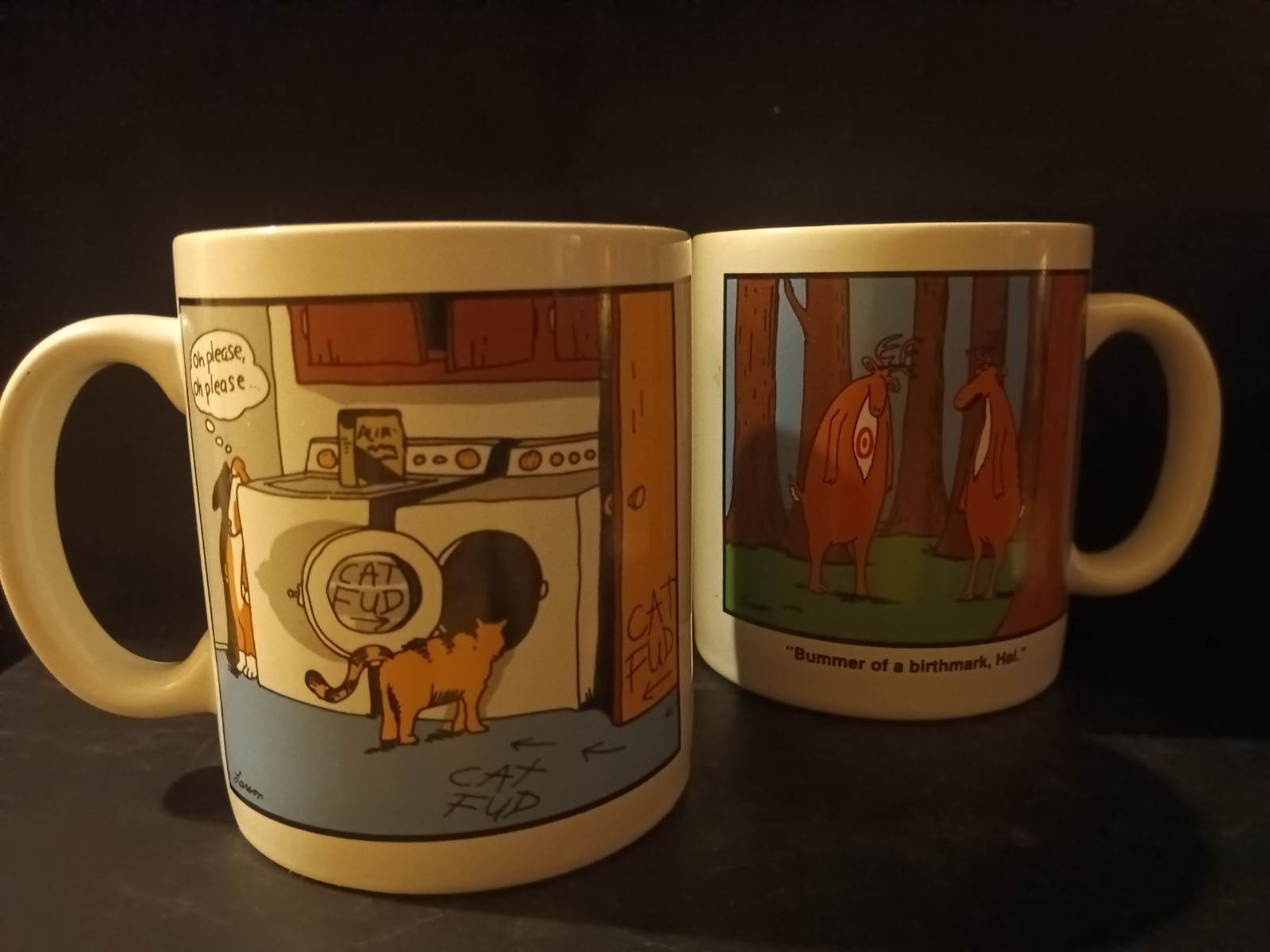 Vintage Set of 2, The Far Side by Gary Larson Coffee Cups, Rare 1985, 1986 Mugs Vintage Set of 2, The Far Side by Gary Larson Coffee Cups, Rare 1985, 1986 Mugs