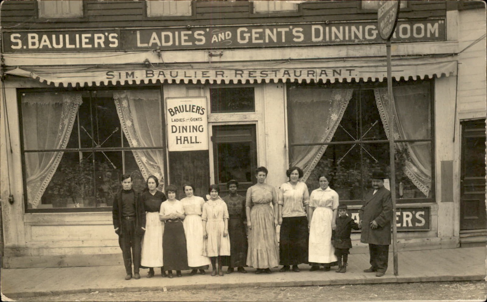 Bangor Maine ME Baulier\'s Restaurant Front c1900s-10s Real Photo Postcard bhn