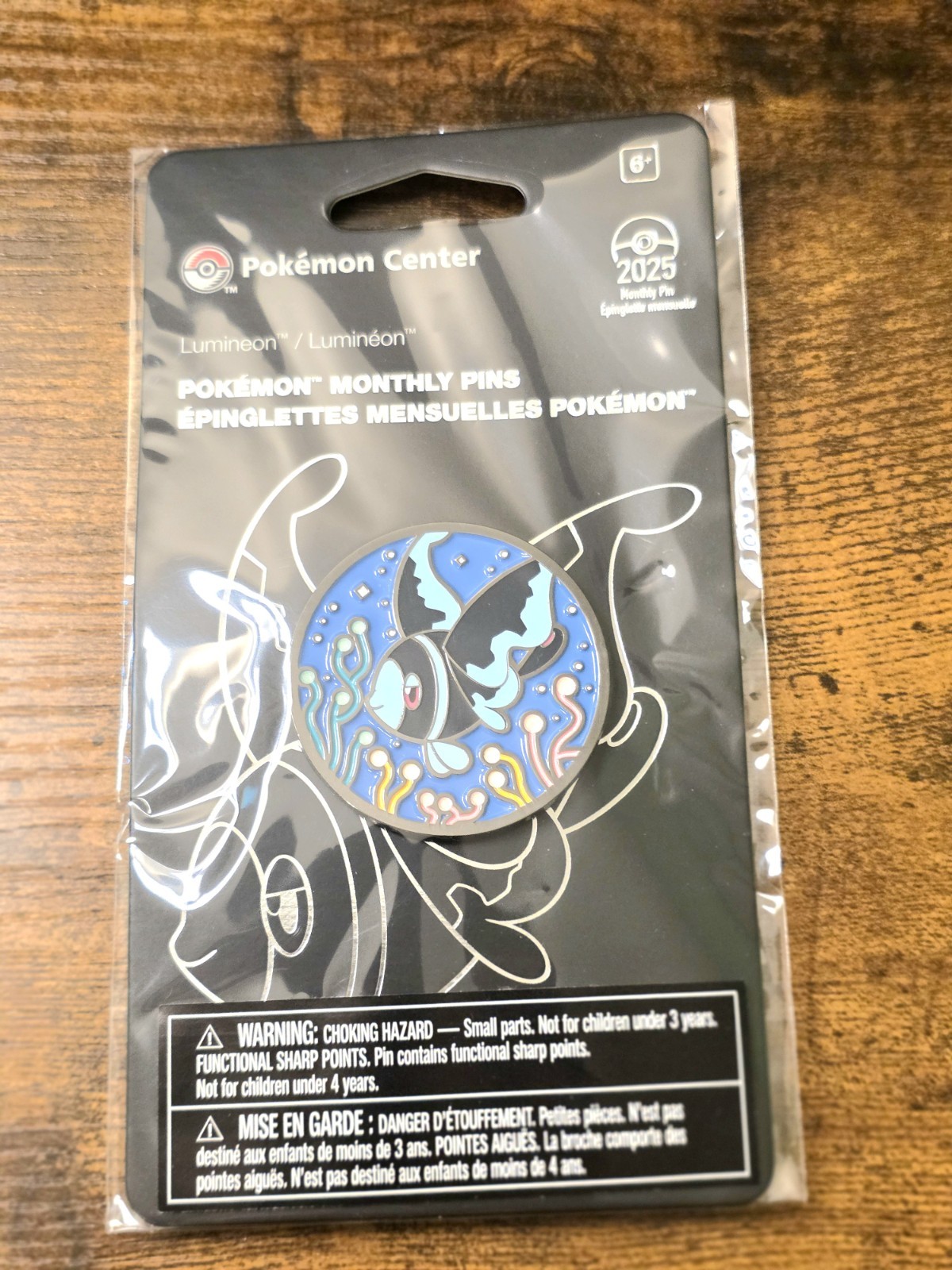 Pokemon Center Lumineon Monthly Habitat Pin 8 of 12 Enamel Pin 2025 Sealed New