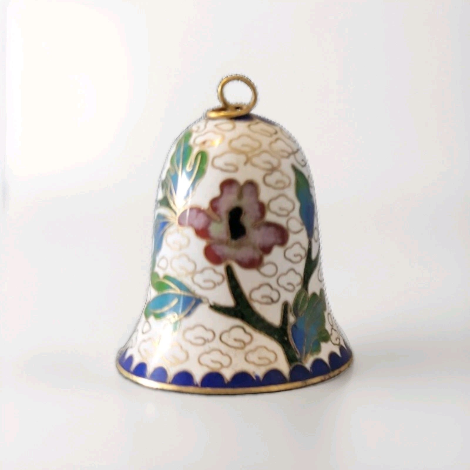 Vintage Miniature Cloisonné Enamel Bell 1.5 \ Vintage Miniature Cloisonné Enamel Bell 1.5 \