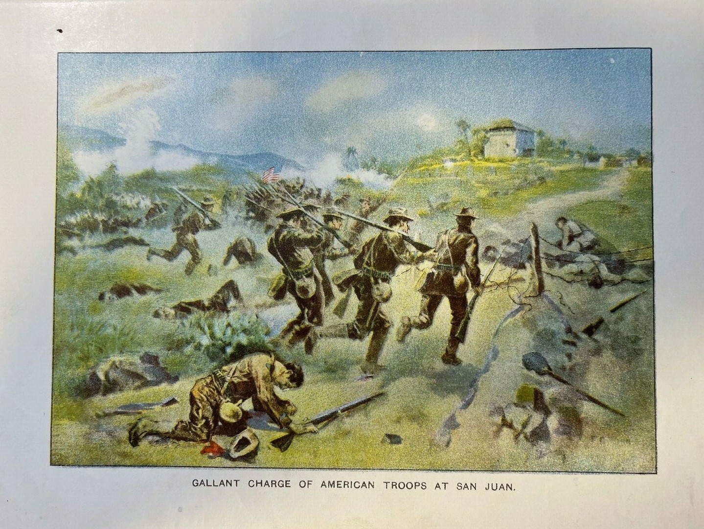 1899 Vintage Magazine Illustration Charge of American Troops at San Juan 1899 Vintage Magazine Illustration Charge of American Troops at San Juan