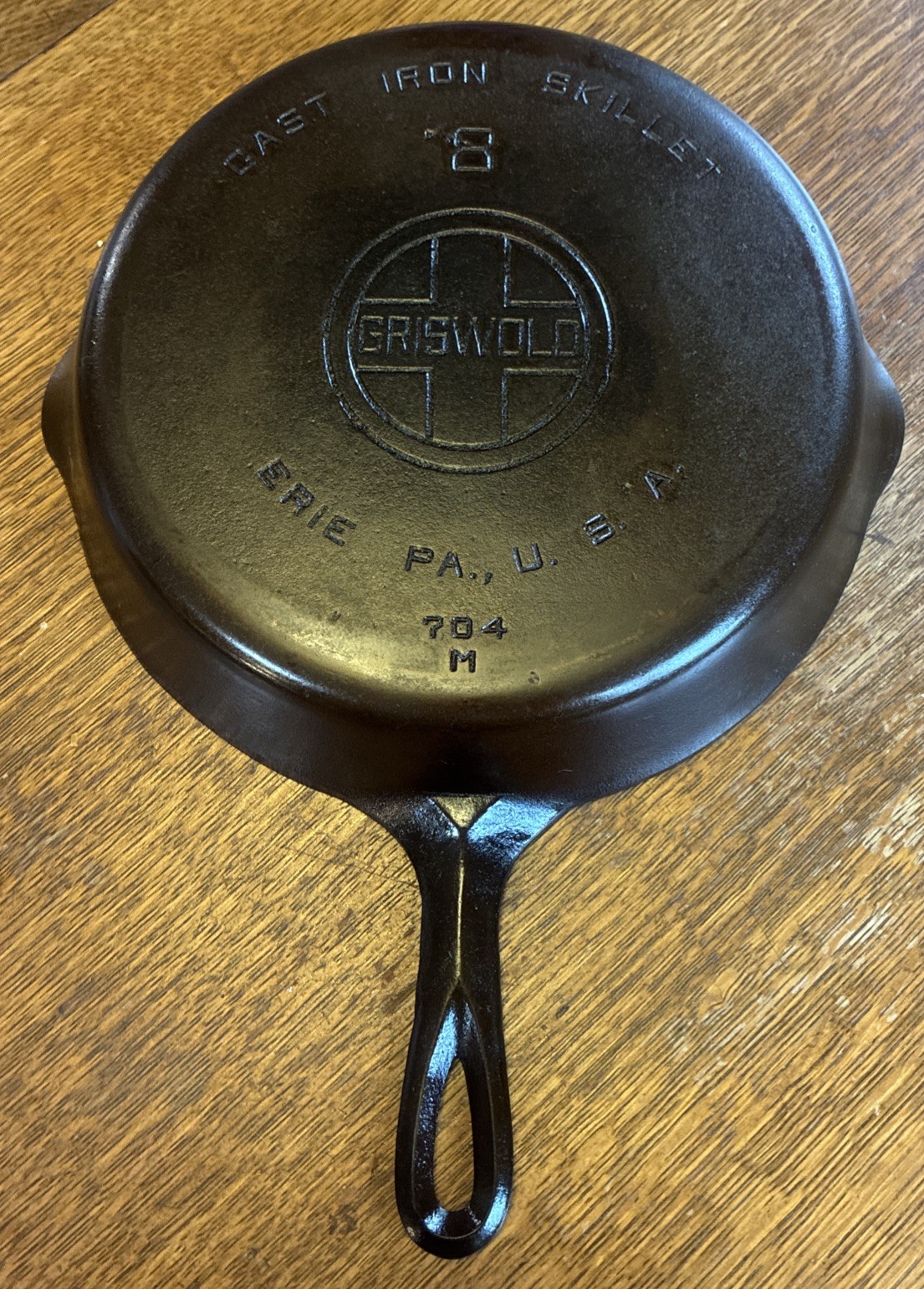 Vintage Large Block Logo Griswold #8  Cast Iron Skillet Fully Restored