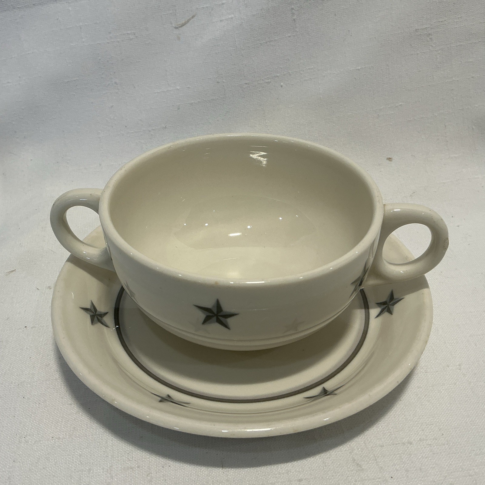 Mayer China SS United States Lines Bouillon Cup and Saucer set Gray Star Vintage Mayer China SS United States Lines Bouillon Cup and Saucer set Gray Star Vintage