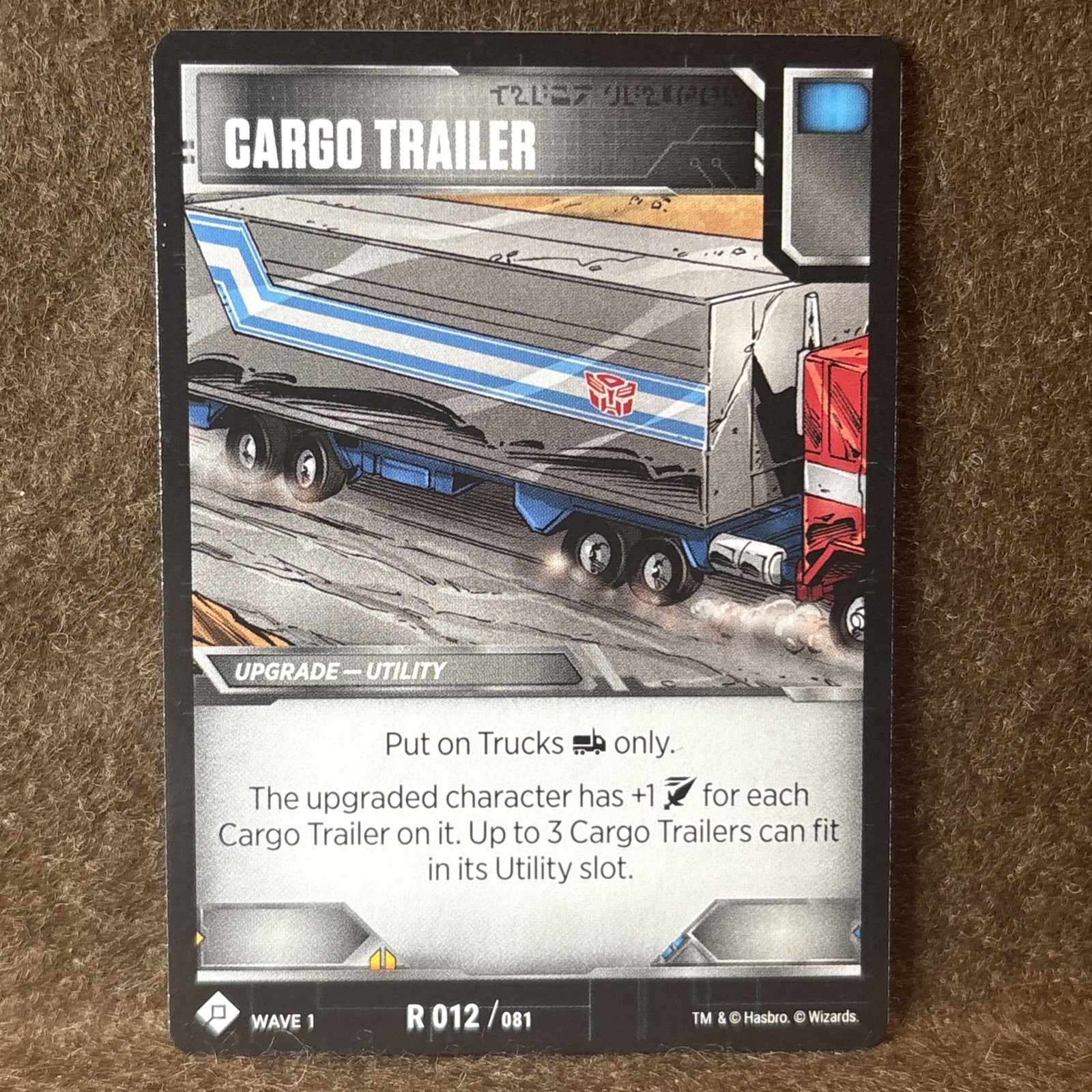 Hasbro Transformers TCG Wave 1 Cargo Trailer Upgrade - Utility Card R 012/081 Hasbro Transformers TCG Wave 1 Cargo Trailer Upgrade - Utility Card R 012/081
