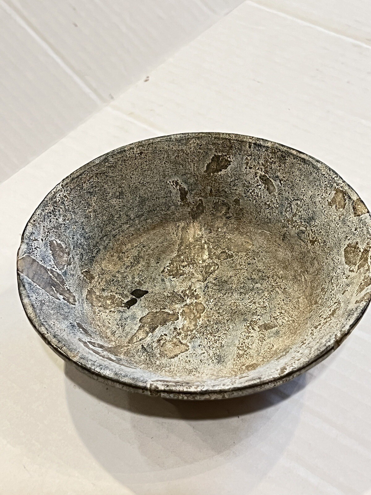 Antique Vintage Replica Archaeomid Bronze Ceremonial Vessel Bowl Patina