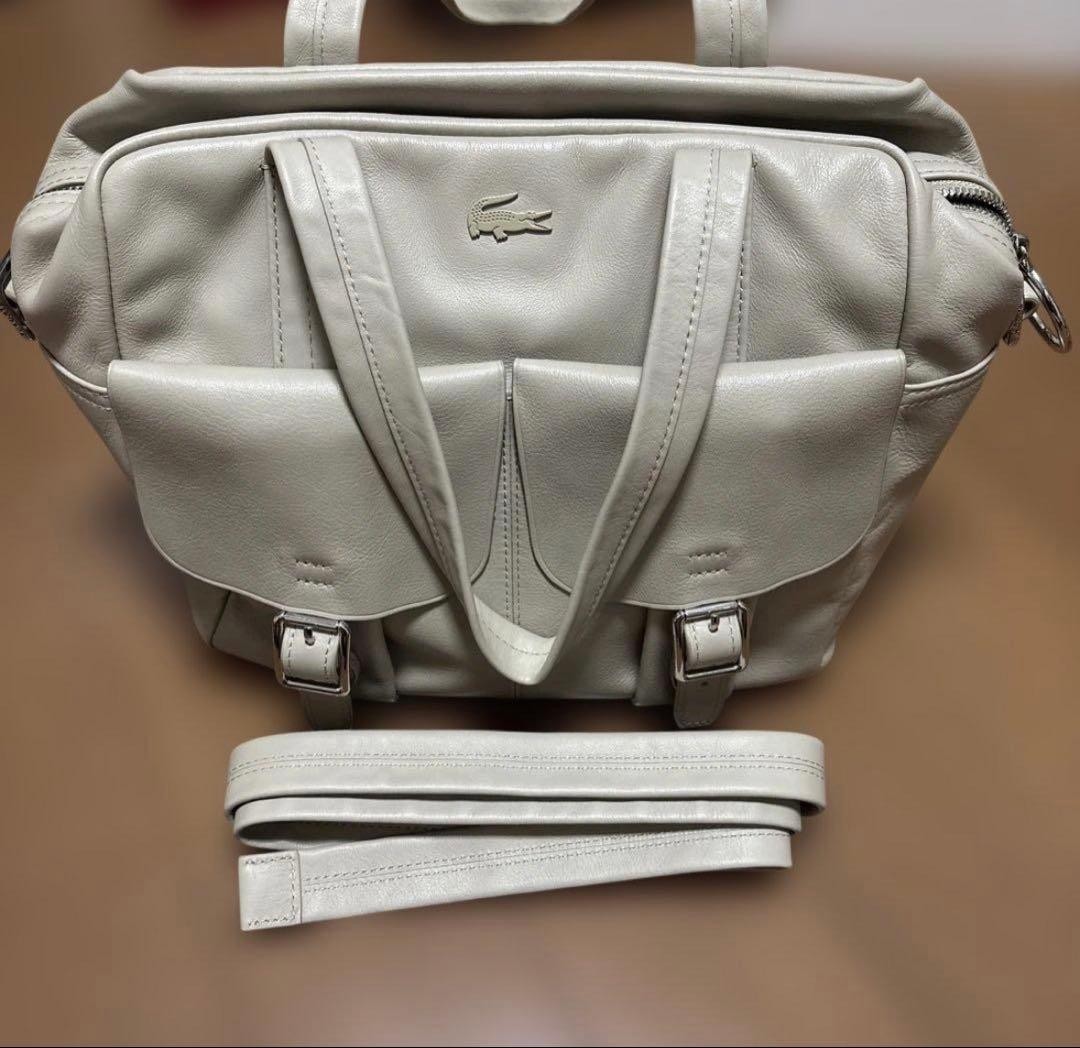 Lacoste Shoulder Back In Cowhide Women Rare French Model LImited Edition VHTF Pr