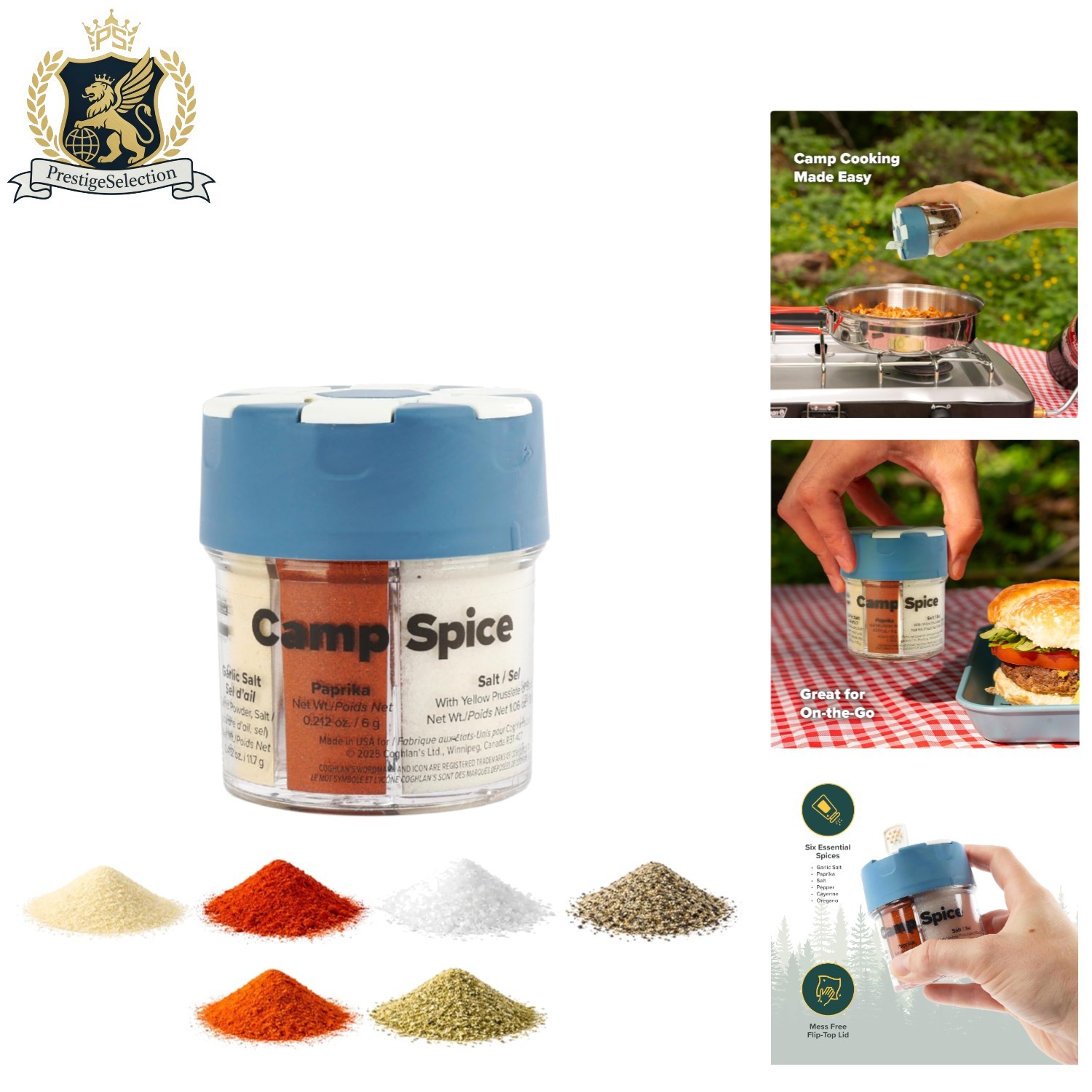 Lightweight 6 Spice Shaker Set - Mess-Free Seasoning for Camping & Grilling Lightweight 6 Spice Shaker Set - Mess-Free Seasoning for Camping & Grilling