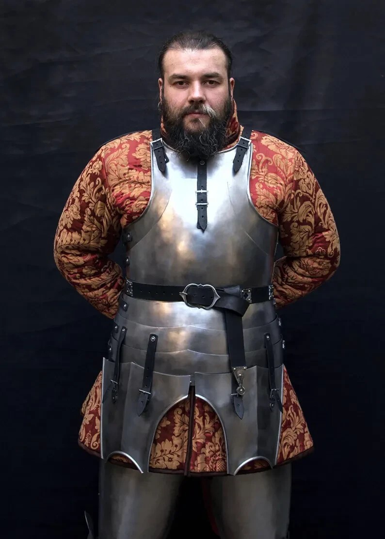 Medieval Knight Handcrafted 15th Century Cuirass Half Body Armor Suit Halloween
