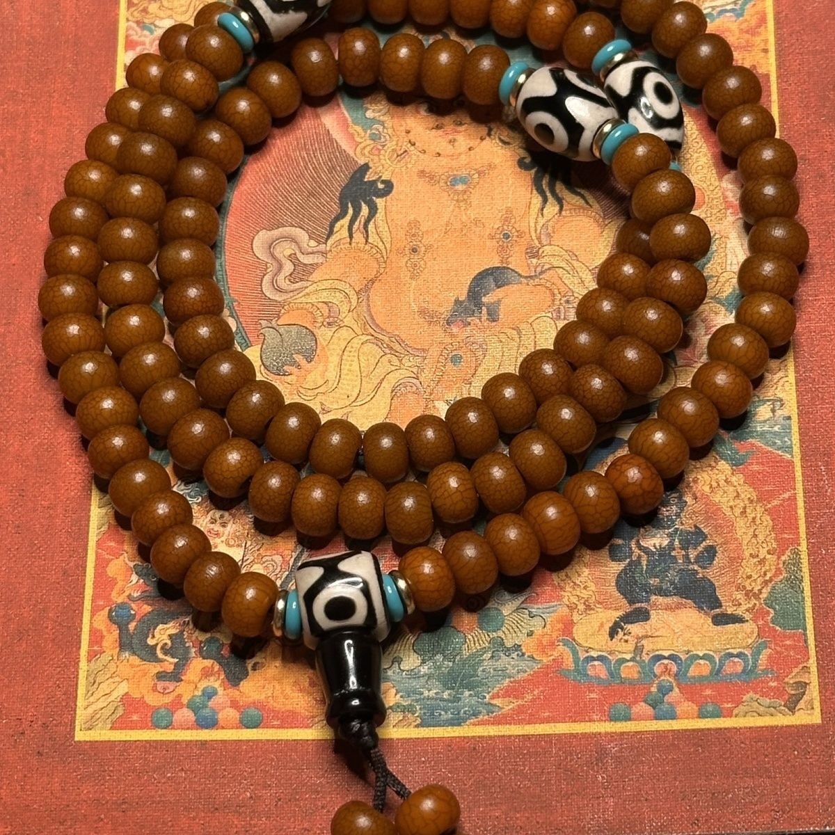 Tibetan Style Bodhi 108 Bead Mala Bracelet Necklace Prayer Beads Worry Beads
