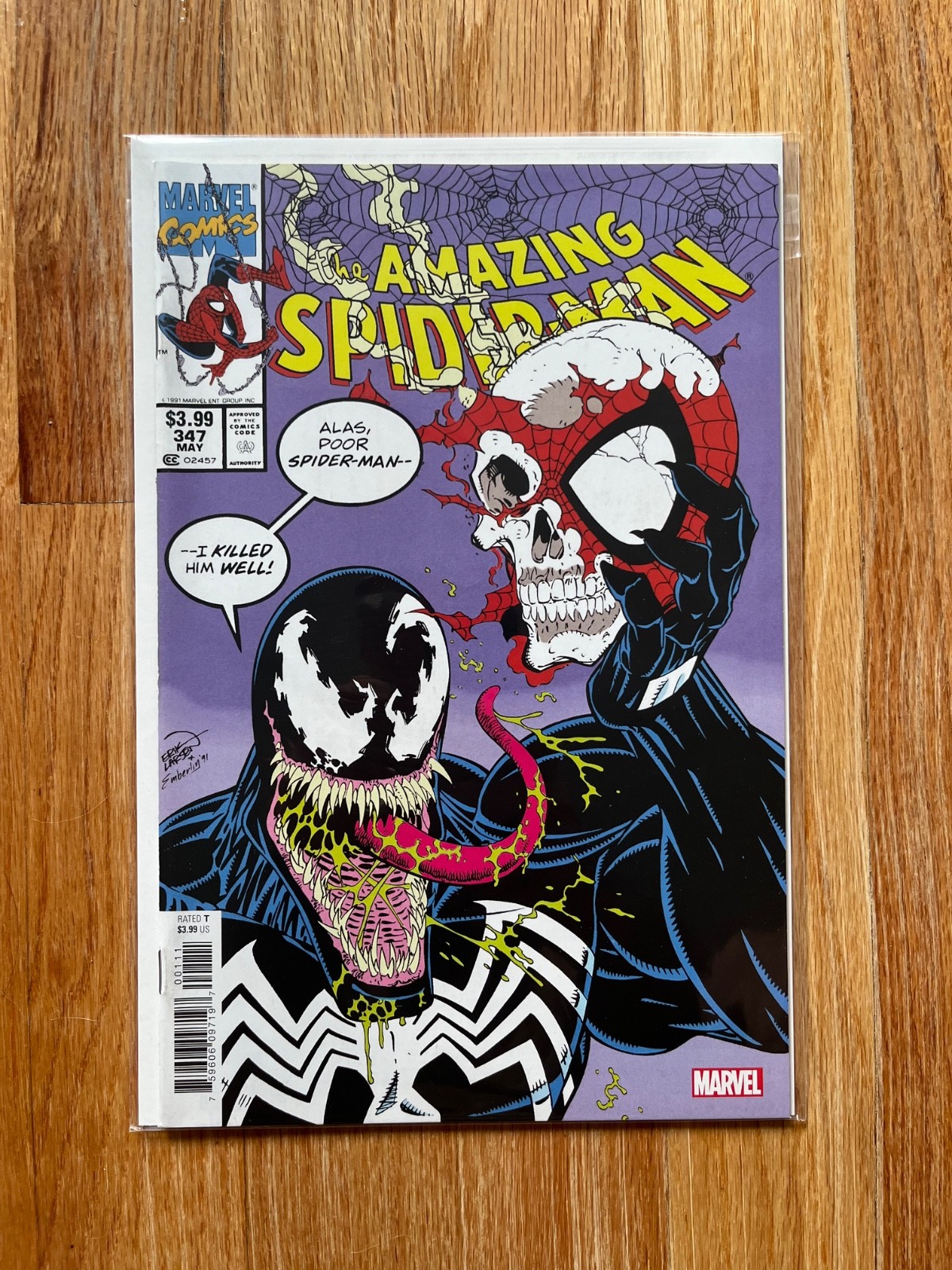Amazing Spider-Man #347 Facsimile Venom Erik Larsen Iconic Cover NM Rare