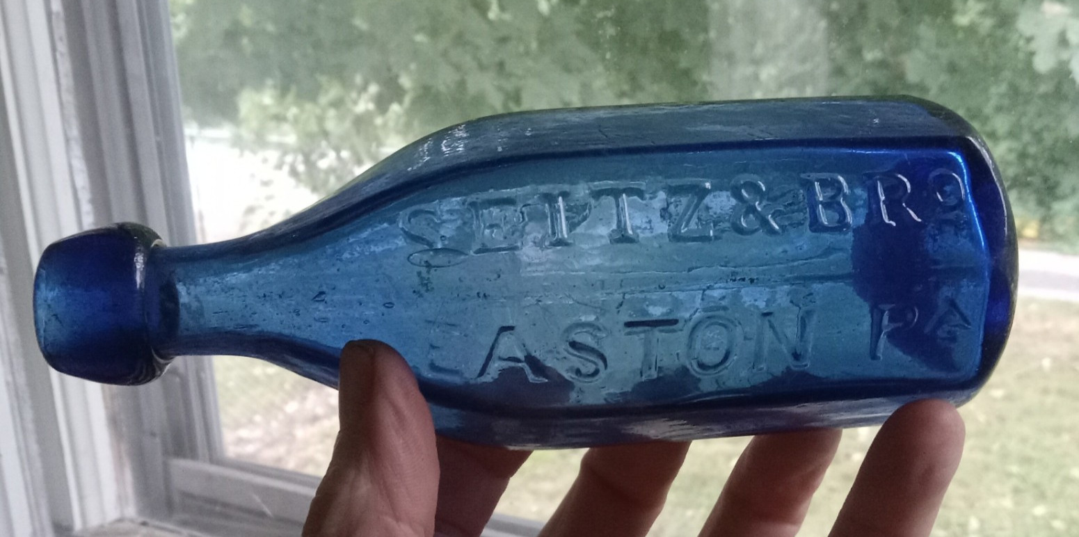 IRON PONTIL 8 SIDED SEITZ PREMIUM MINERAL WATERS EASTON,PA 1850s COBALT SODA IRON PONTIL 8 SIDED SEITZ PREMIUM MINERAL WATERS EASTON,PA 1850s COBALT SODA