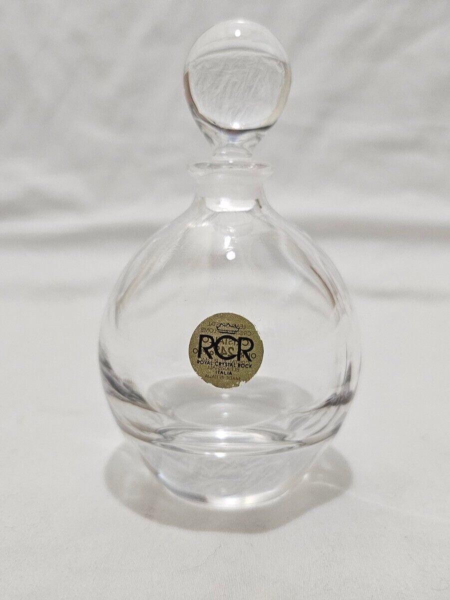Royal Crystal Rock RCR Perfume Bottle Round Italy ~  5\