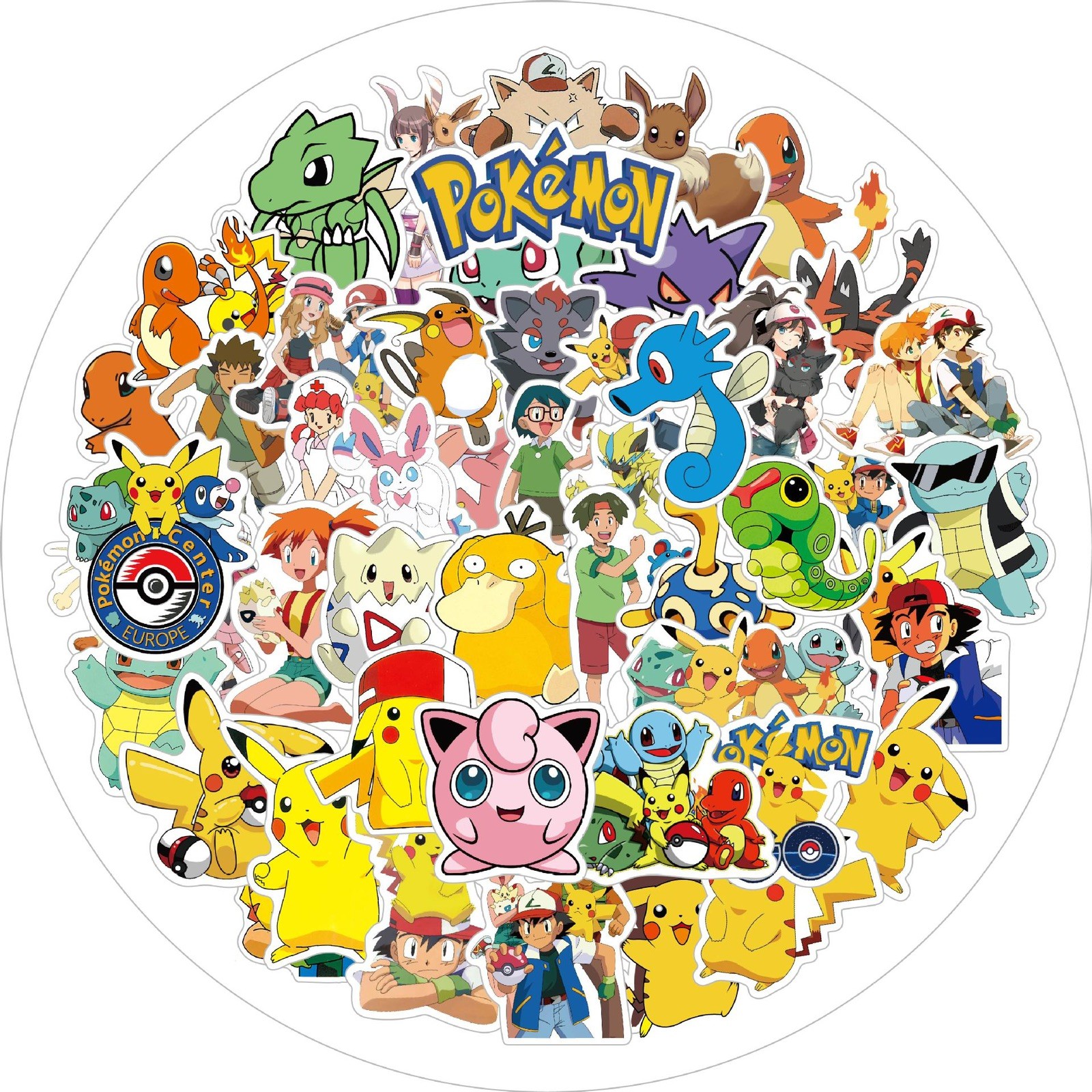 Pokemon Stickers 50 Pc Pack Set Waterproof Decal Lot Bulk Pikachu - US Seller