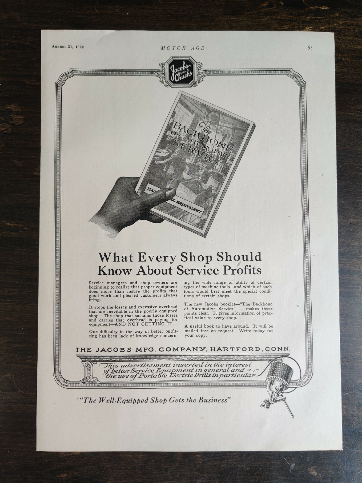 Vintage 1922 Jacobs Manufacturing Company Full Page Original Ad 1221 Vintage 1922 Jacobs Manufacturing Company Full Page Original Ad 1221