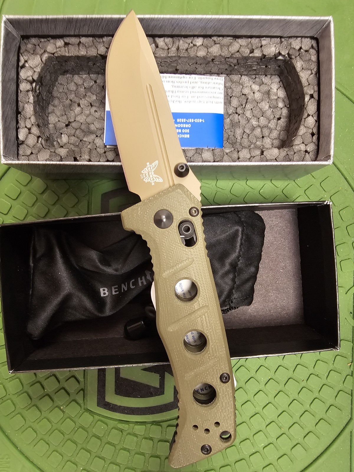 Benchmade 273FE-2 Mini Adamas CruWear Folding Knife OD Green G10 EDC Pocket NEW