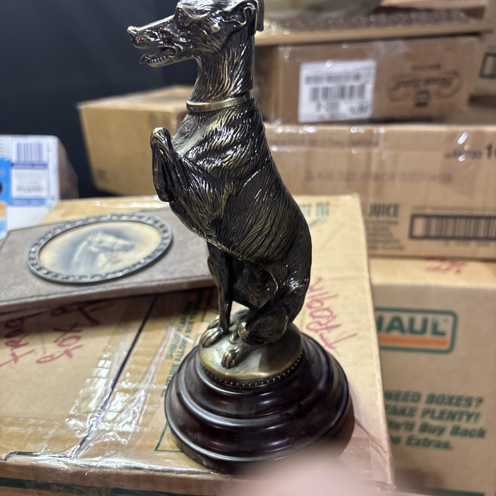 Greyhound Whippet Bronze Dog Statue Art Deco  9” Height