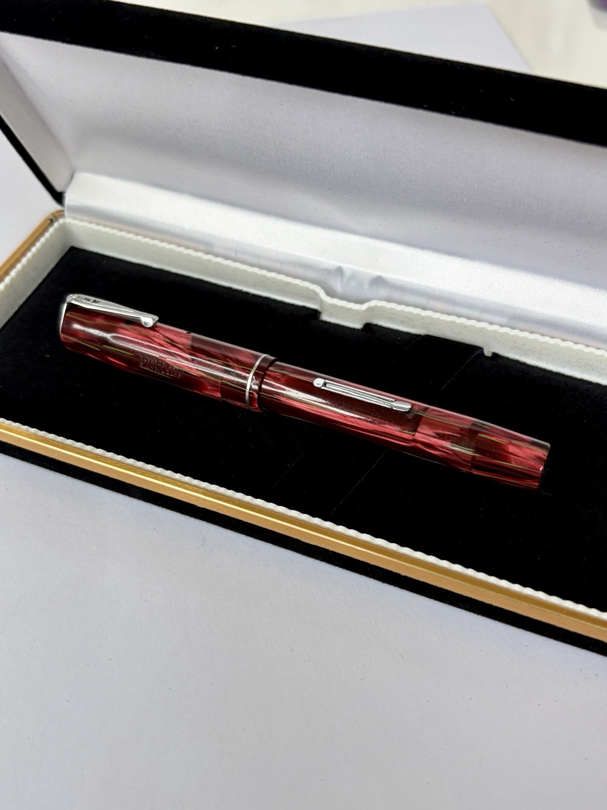 Vintage 1930s Waterman's 301-V Lady Patricia Fountain Pen 14k Nib 2A -Sunset Red